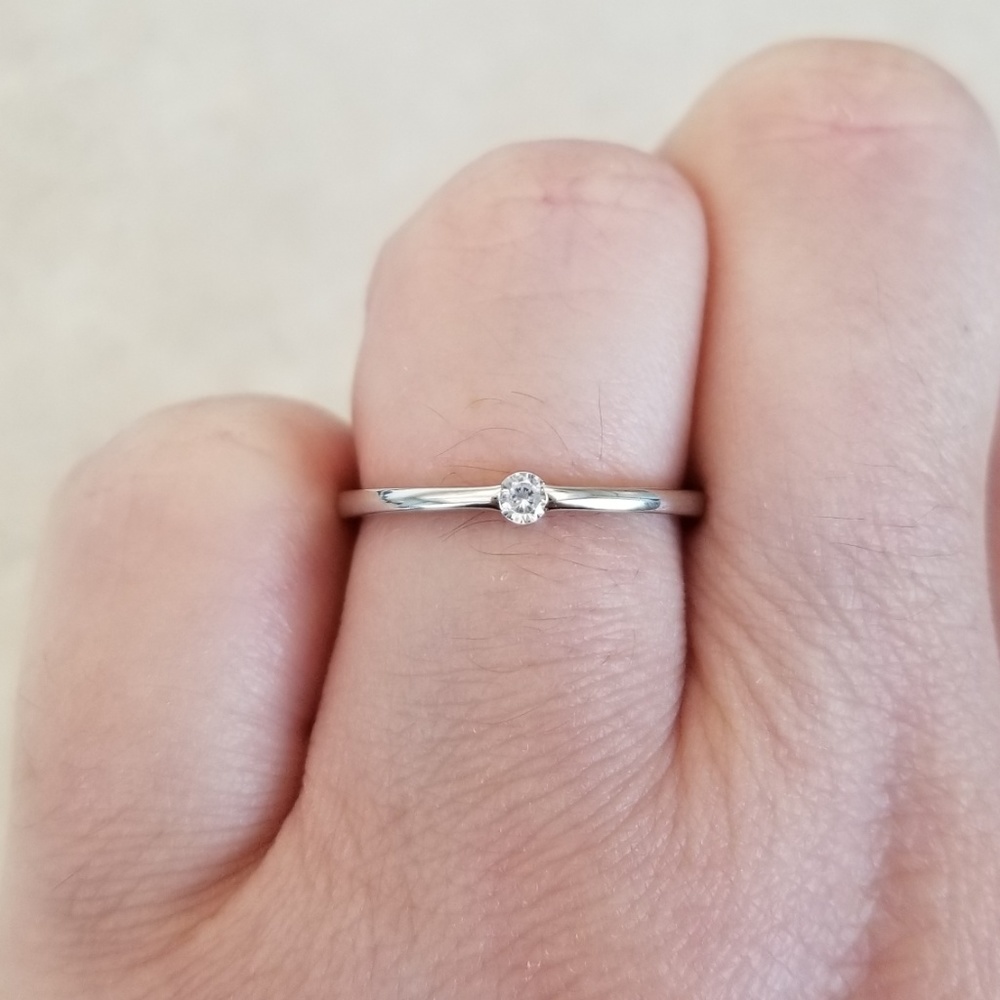 Dainty Sterling Silver Solitaire - Picture 8 of 8